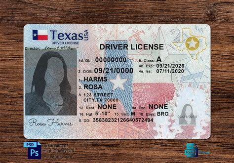 Texas Driver License Template (V2) - PSD Stores