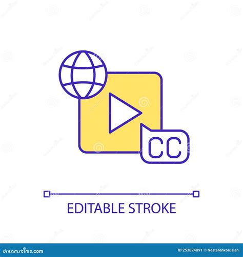 Foreign Language Transcription Yellow RGB Color Icon Stock Vector - Illustration of subtitles ...