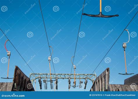 T-bar ski lift detail stock image. Image of lifestyle - 23747015