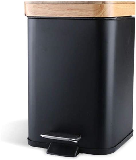 TOXOT Small Bamboo Lid Pedal Trash Can - 0.8 Gallon Metal India | Ubuy