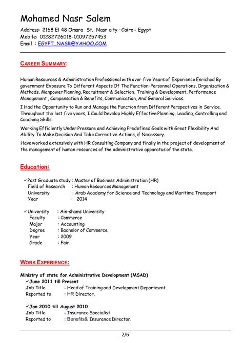 mohamed Nasr Resume | DOCX | Government Support and Welfare | Financial ...