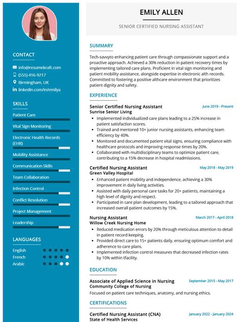 16 Certified Nursing Assistant Resume Examples in 2025