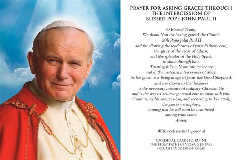 Catholic Prayer Cards | Pope john paul ii, Pope saint john paul ii, St john paul ii
