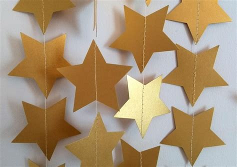 7ft Gold Star Garland Gold Christmas Decorations Holiday | Etsy