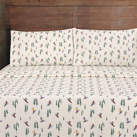 Mainstays 4-Piece Vanilla Dream Skiers Flannel Sheet Set, Full ...
