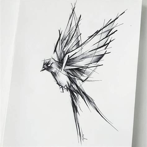 bird drawing tattoo