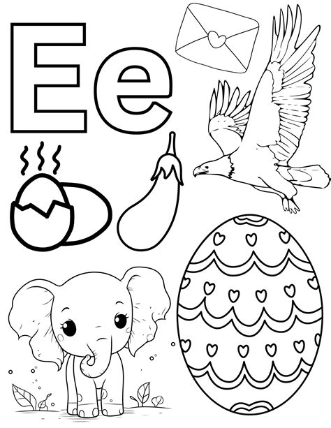 Letter E Coloring Pages [2025]