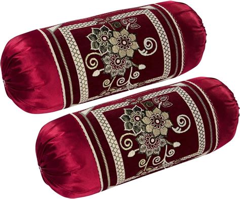 Buy VIREO Dupian Silk Bolster Cover (30x16 Inches/74x40 cms) -Set of 2 ...