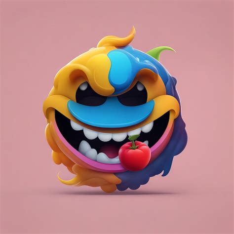 3d cartoon monster met een grote glimlach halloween concept 3d cartoons ...