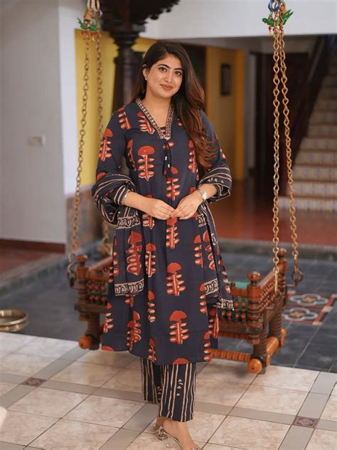 Hand Block Printed Mul Cotton Ethnic Wear Set – Ibis Fab