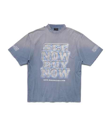 Balenciaga Oversized Distressed Slogan T-Shirt | Harrods US