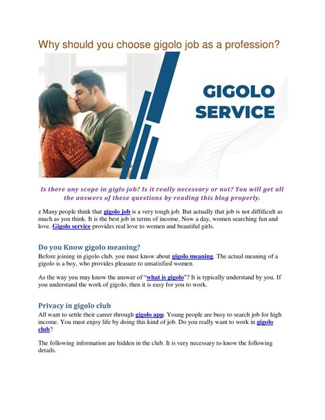PPT - Why should you choose gigolo job as a profession PowerPoint ...