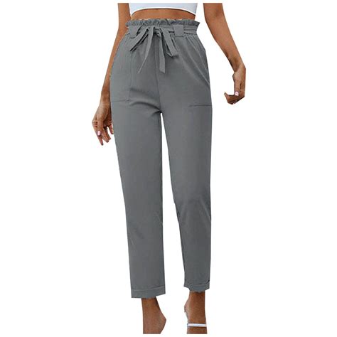 XuJwPNcy Womens Straight Leg Pants High Waisted Business Casual Work ...