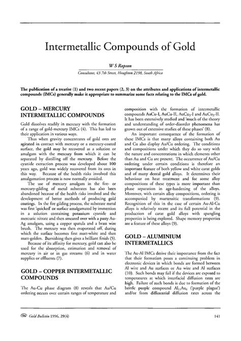 Intermetallic compounds of gold - Springer