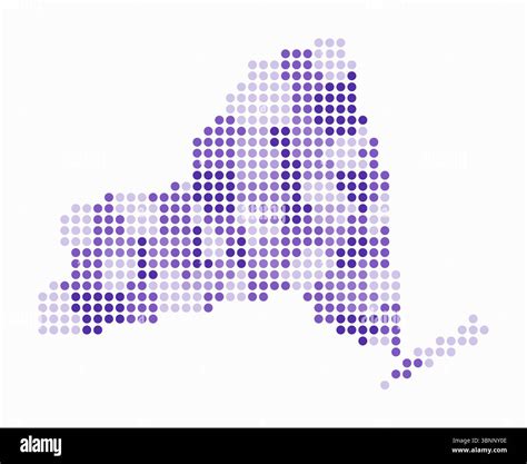 New York dotted map. Digital style map of the state on white background ...
