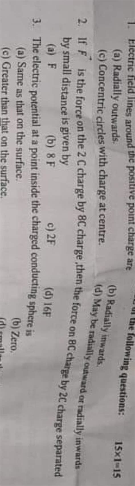Image result for Radial Field Positive Point Charge Graph