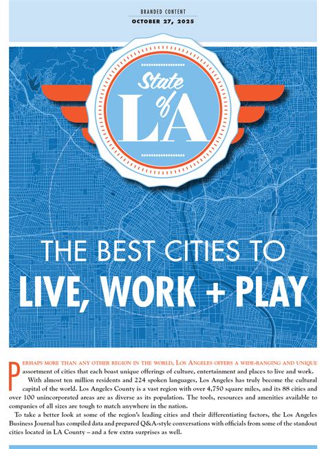 The Best Cities to Live, Work, & Play - October 2025 Archives - Los Angeles Business Journal