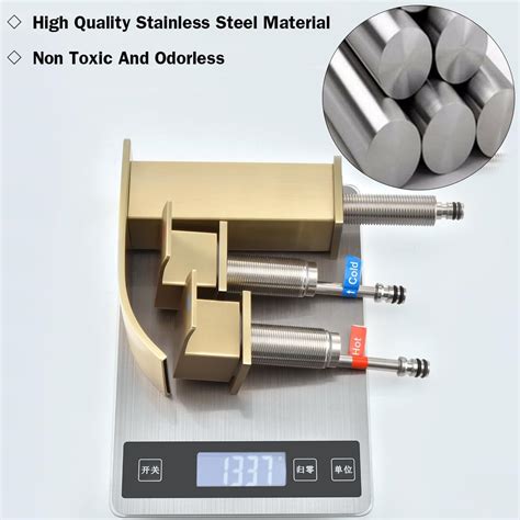 RANDOM Waterfall Bathroom Sink Faucet Brushed Gold 2 India | Ubuy