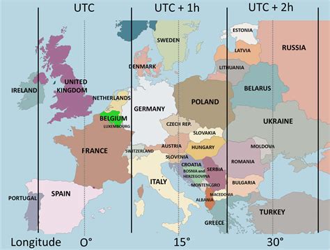 Italy Time Zone Map - Guide of the World