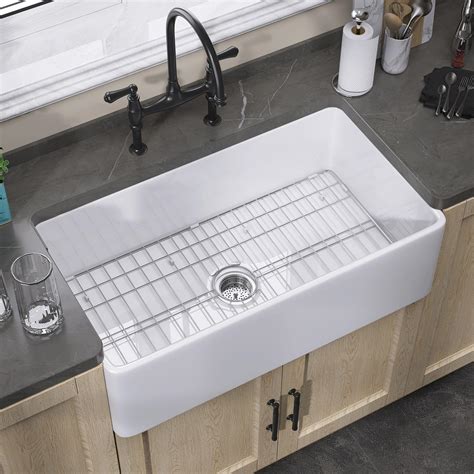 Buy White Farmhouse Sink 33 X20 inch Fireclay Apron Farm Sink Under ...