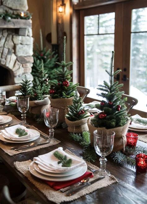 Rustic christmas centerpieces for table holiday | Tree table ...