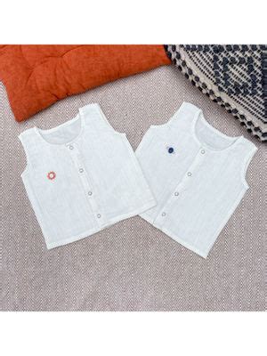 Buy Bhaakur White Muslin Mission Kindness Jhablas (Pack of 2) (0-3 ...