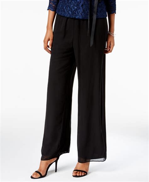 Lyst - Alex Evenings Petite Chiffon Palazzo Pants in Black