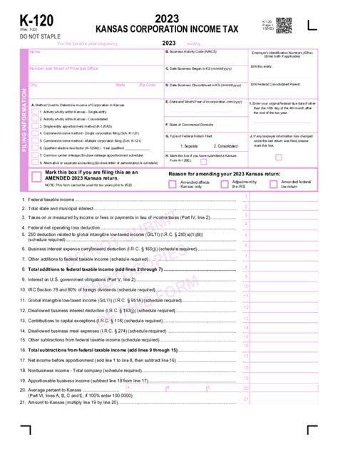 2023 Form KS DoR K-120 - Fill Out, Sign & Share Online | pdfFiller