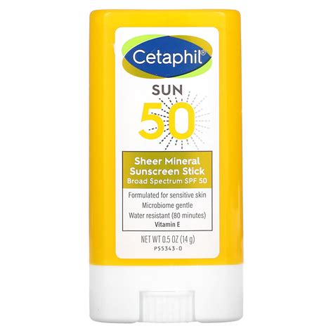 Cetaphil, Sheer Mineral Sunscreen Stick, SPF 50, 0.5 oz (14 g)