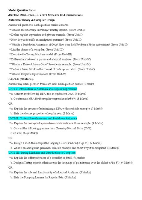 AT&CD Model Question Paper: JNTUA R23 B.Tech 1st Sem Exam - Studocu