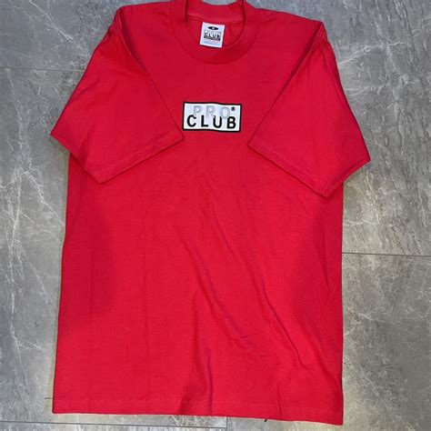 Pro Club box logo red T-Shirt Men Size... - Depop