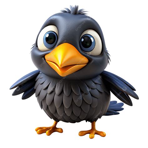 Adorable Cartoon Crow Character, Cartoon Clipart, Crow Clipart ...
