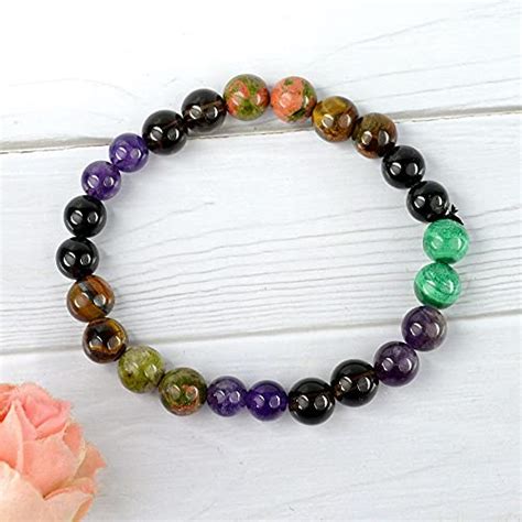 Buy Reiki Crystal Products Amethyst Black Tourmaline Tiger Eye Bracelet ...