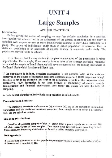 PS Unit 4 - Large Samples in Applied Statistics Notes - Studocu