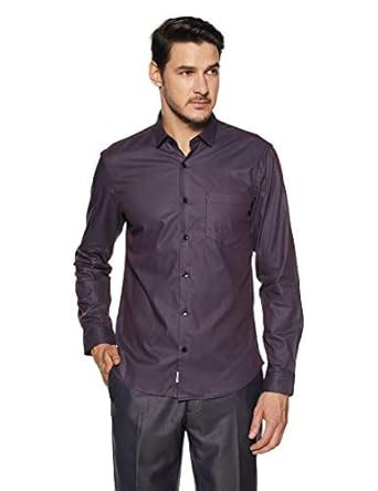 Buy Indigo Nation Men's Solid Slim Fit Formal Shirt (50012317080005_Red ...