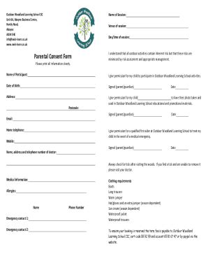 Fillable Online OWLS parental consent form.docx Fax Email Print - pdfFiller