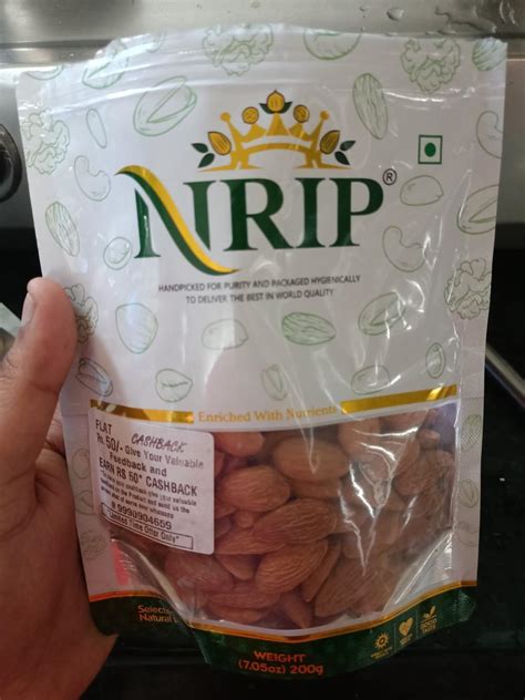 NRIP Almond Kernels California (Badam Giri) 200 Gm : Amazon.in: Grocery ...