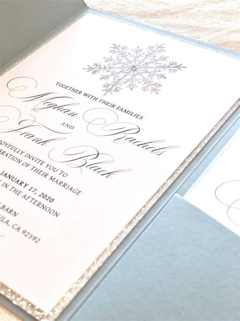 Snowflake Wedding Invitations Winter Wedding Wedding - Etsy