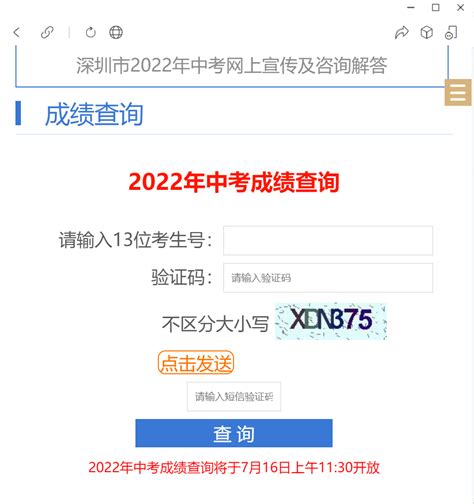 2022深圳中考成绩查询平台_初三网