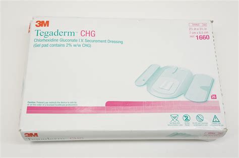 3M 1660 Tegaderm CHG Chlorhexidine Gluconate 2-3/4 x 3-3/8inch - Box of 25
