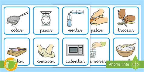 Tarjetas: Verbos para cocinar (teacher made) - Twinkl
