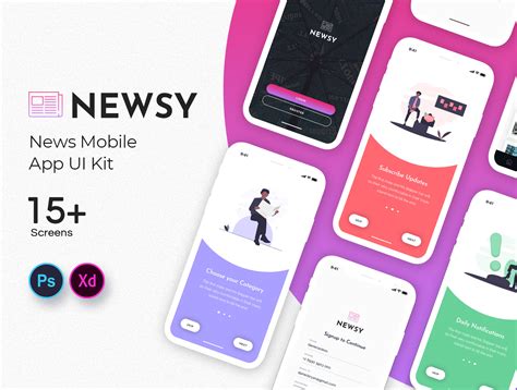 iOS端新闻自媒体新媒体应用程序UI套件 news-app-ui-kit – 酷社 (KUSHEW)