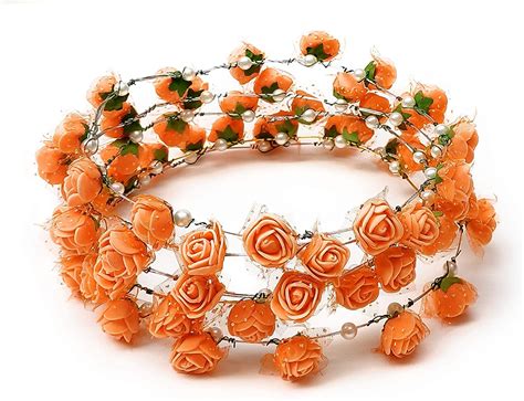 LAMANSH® Orange Floral Tiara Crown Set for Giveaways /Haldi & Mehendi ...