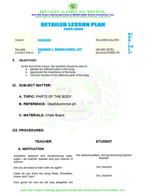 Image result for Science Lesson Plan Examples