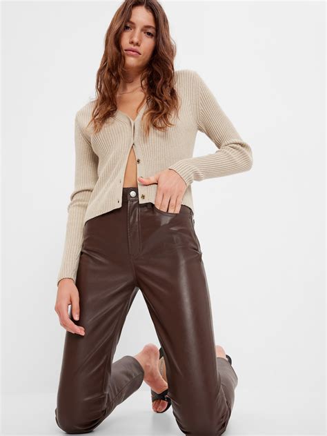 Womens Brown Leather Pants