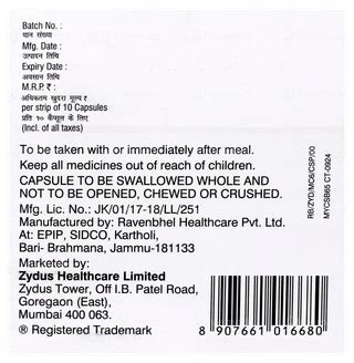 Mycoclear Sb 65 Mg Capsule 10 - Uses, Side Effects, Dosage, Price ...