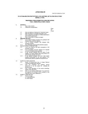 Fillable Online STATE BOARD FOR PREVENTION AND CONTROL OF WATER ...