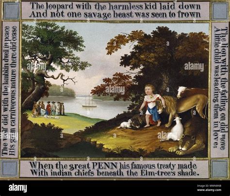 . English: The Peaceable Kingdom, oil on canvas painting by Edward ...