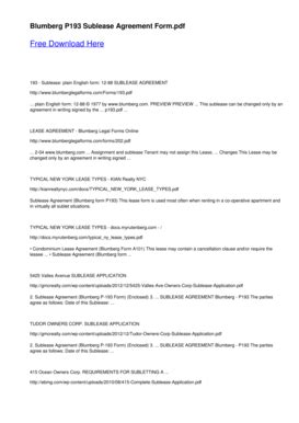 Blumberg P193 Sublease Agreement Form - Fill and Sign Printable ...