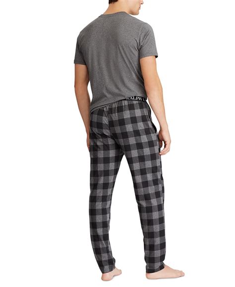 Polo Ralph Lauren Pajama Set Charcoal Buffalo Plaid | CheapUndies